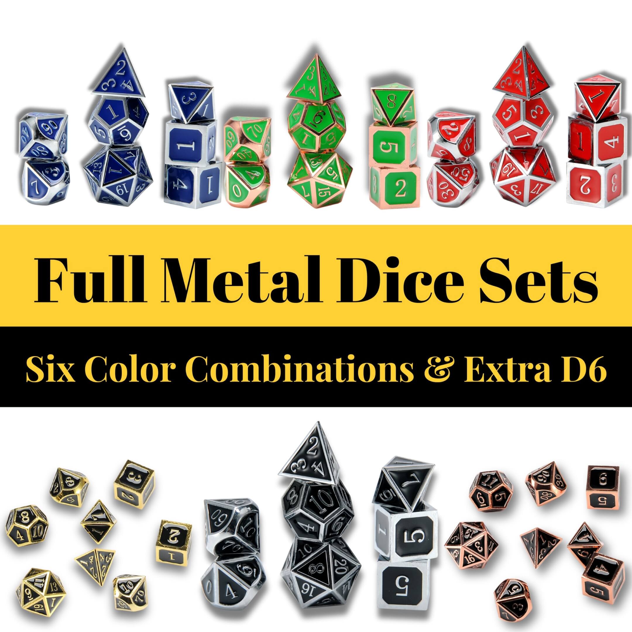 Full Metal Dice Available in 6 colors